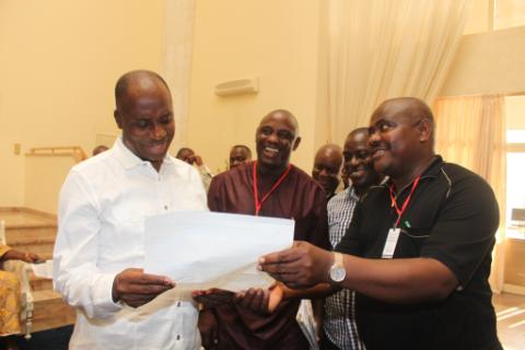 Chief Wike delivering the 2011 result of PDP in RS to Gov Amaechi