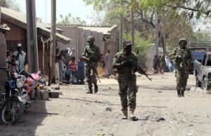 Nigerian troops patrol the streets of the remote northeast …